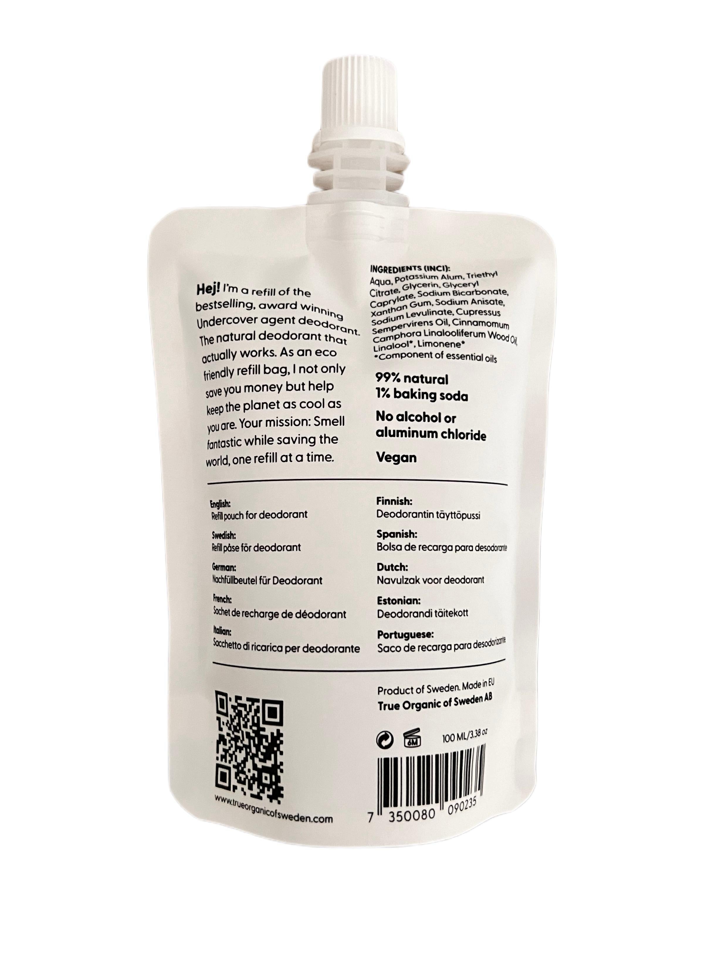 Undercover agent natural deodorant original scent refill pouch-2